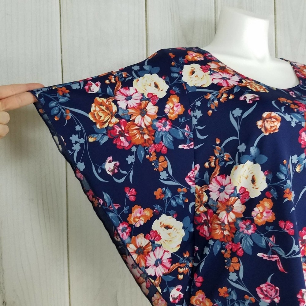 Star Vixen Boho Blue Floral Blouse
